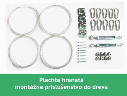 montážny set štvoruholníková tieniaca plachta