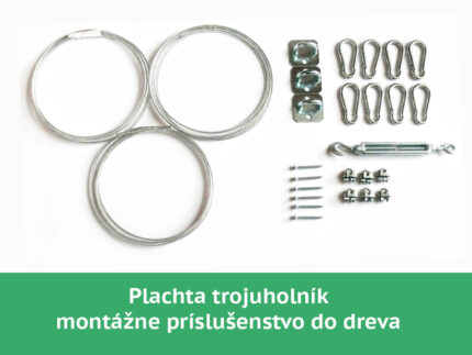 montážny set trojuholníková tieniaca plachta