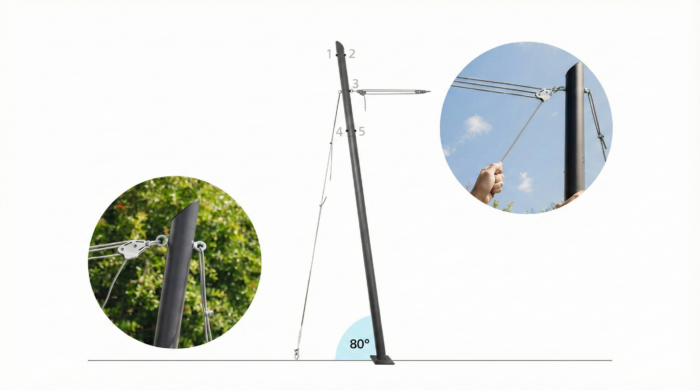 EZ mast vysokopevnostný oceľový stĺp s 5 upevňovacími bodmi – Obrázok 26